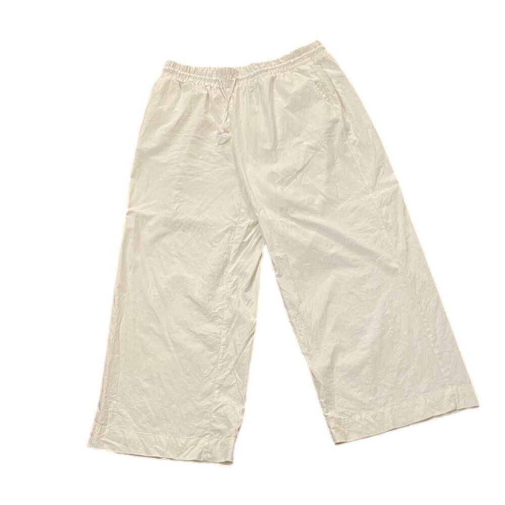 Lane Bryant Linen Blend White Wide-Leg Pants Womens Size 14